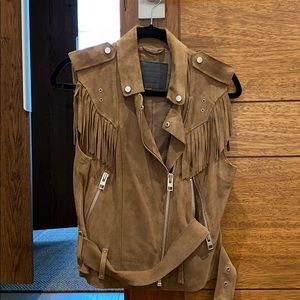 All saints suede vest with fringe